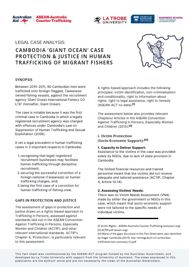 La Trobe factsheet for Cambodia case analysys